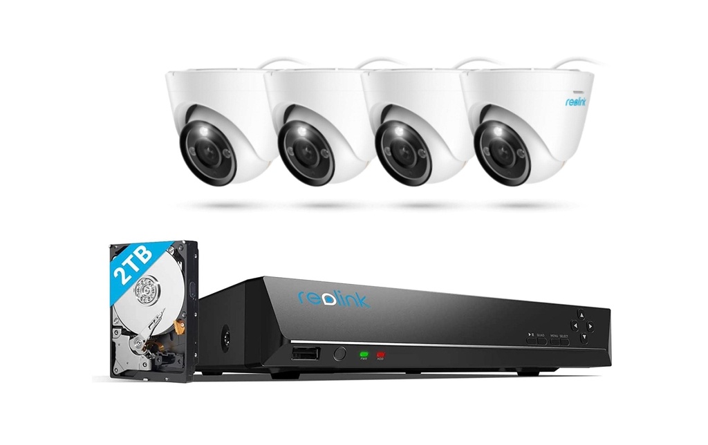 Reolink Kits de surveillance NVS8-12MD4 Dôme, disque dur de 2TB inclus