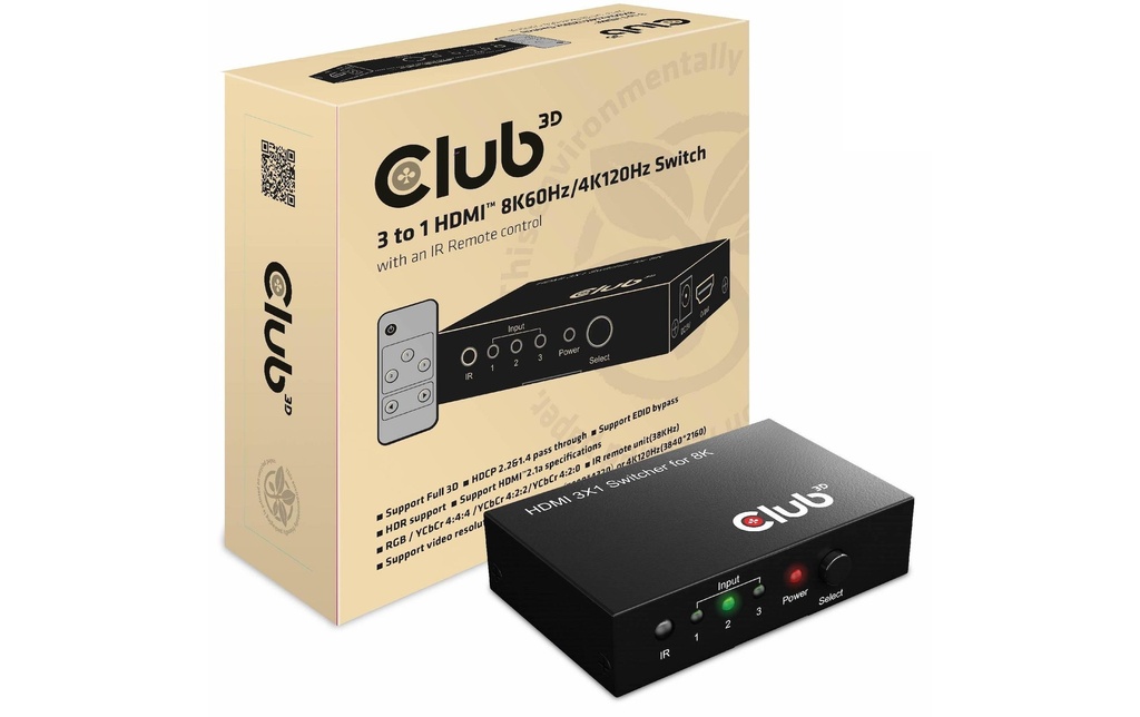 Club 3D Commutateur CSV-1381 HDMI