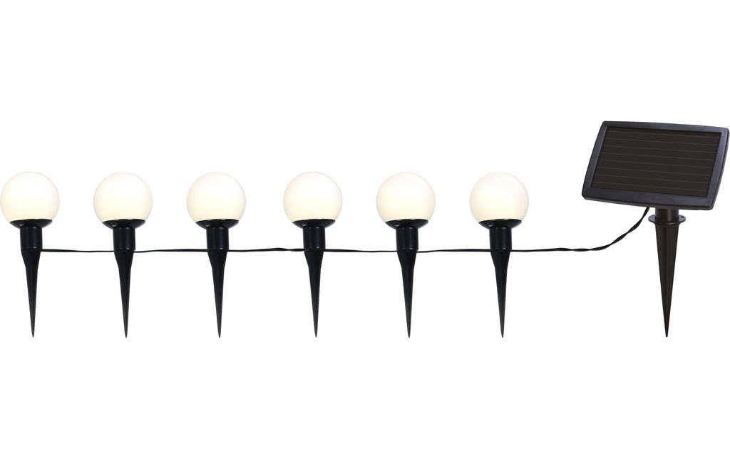 Star Trading Guirlande lumineuse Solar Globus 500 cm, Blanc/Noir