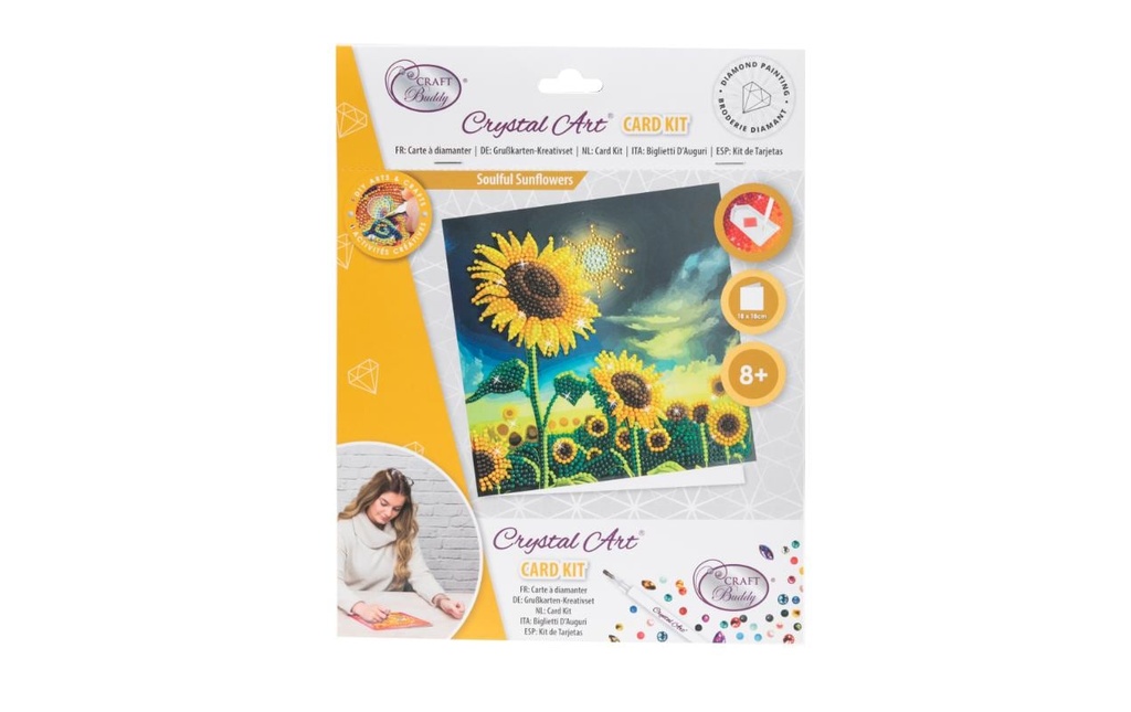 CRAFT Buddy Kits de bricolage Crystal Art Card Tournesol