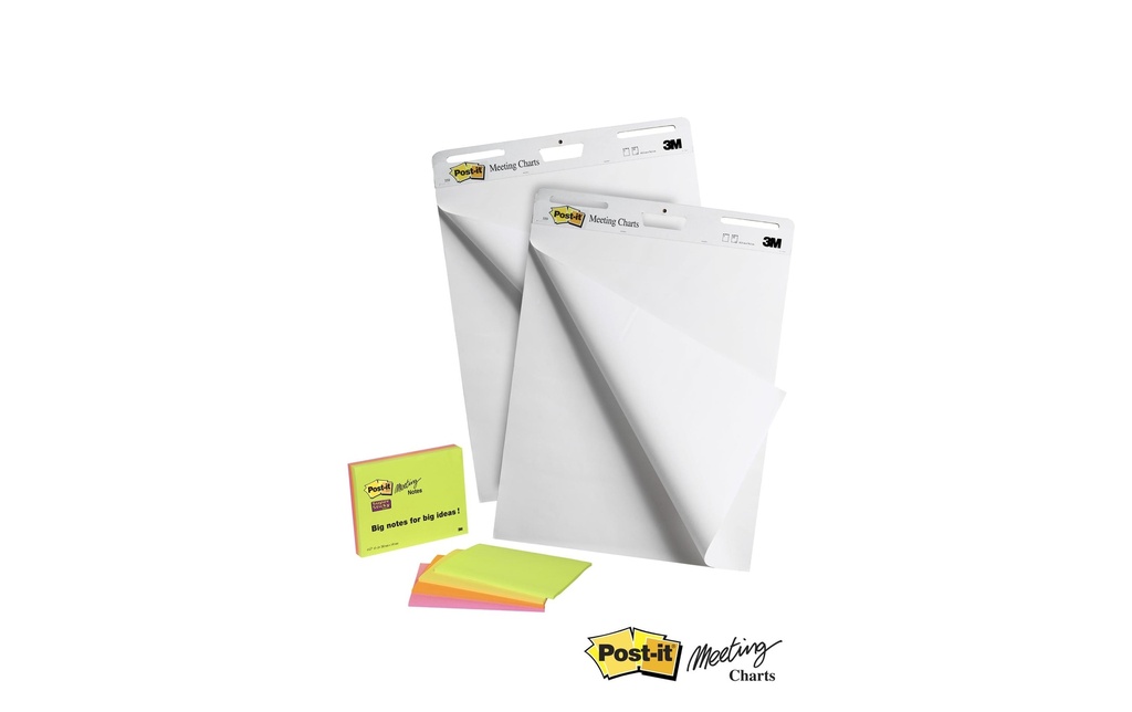 Post-it Tableau à feuilles Auto-adhésif 63.5 x 76.2 cm, 2 blocs