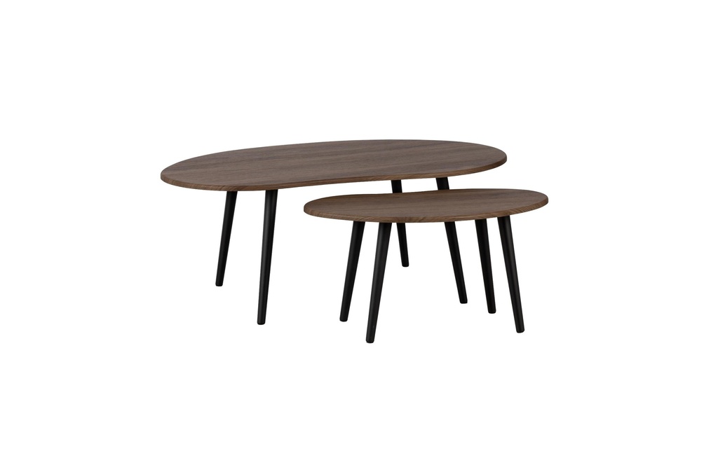 EGLO Table d'appoint Aloran Lot de 2, brun foncé