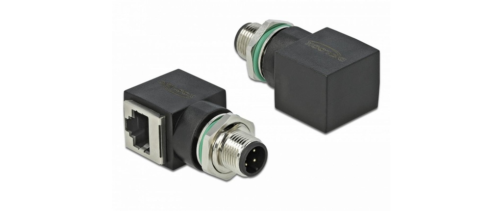 Delock Adaptateur d’angle Fiche M12 Pin codées en D - prise RJ45 1 Pièce/s
