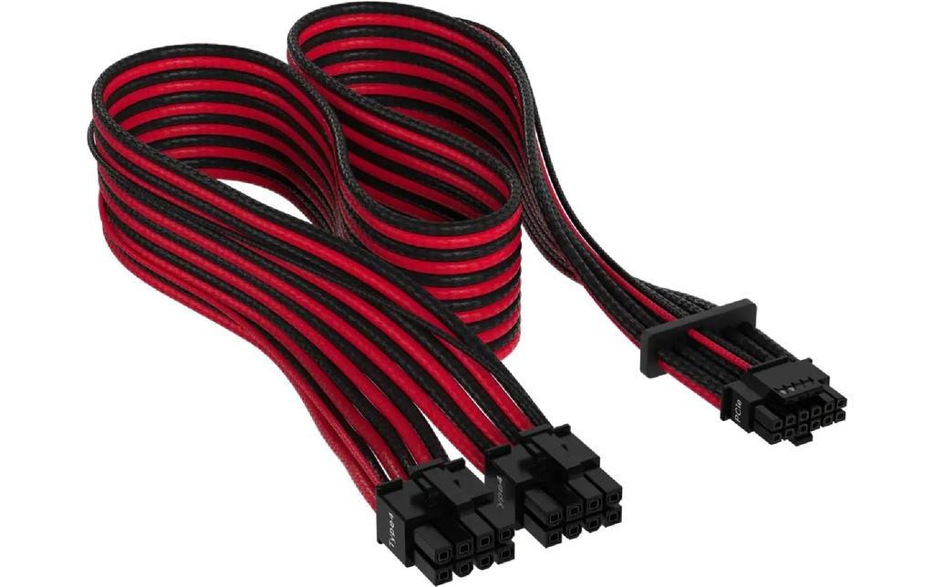 Corsair Câble Premium 12+4 broches 12VHPWR 600 W Noir Rouge