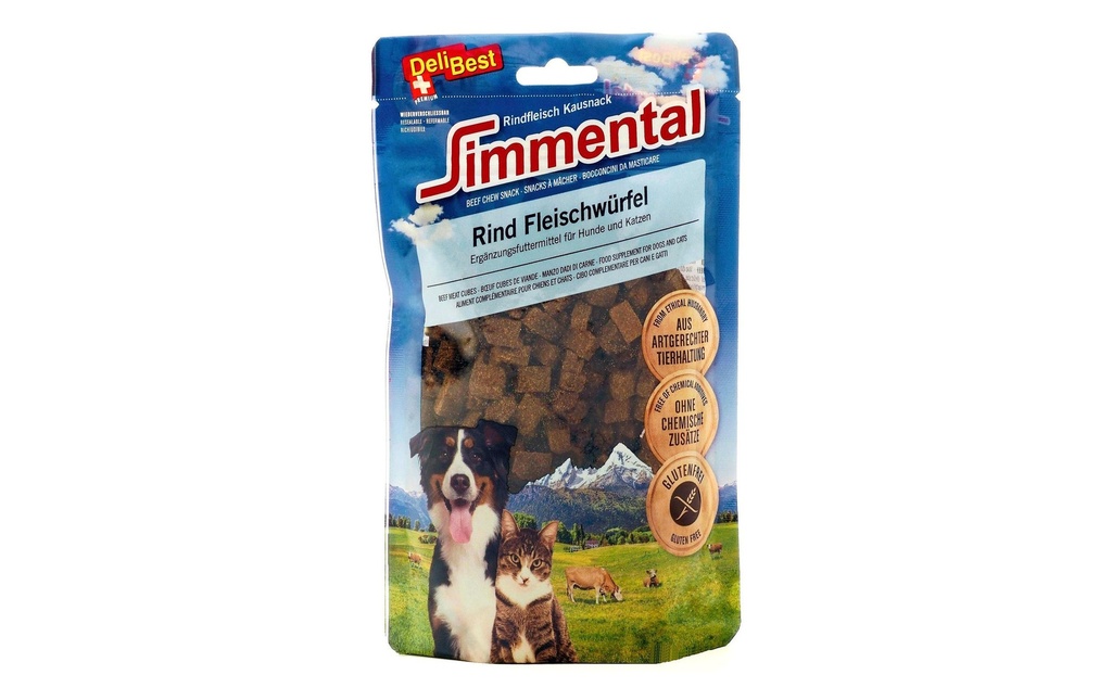 DeliBest Friandise Simmental Cubes de viande de boeuf, 180 g