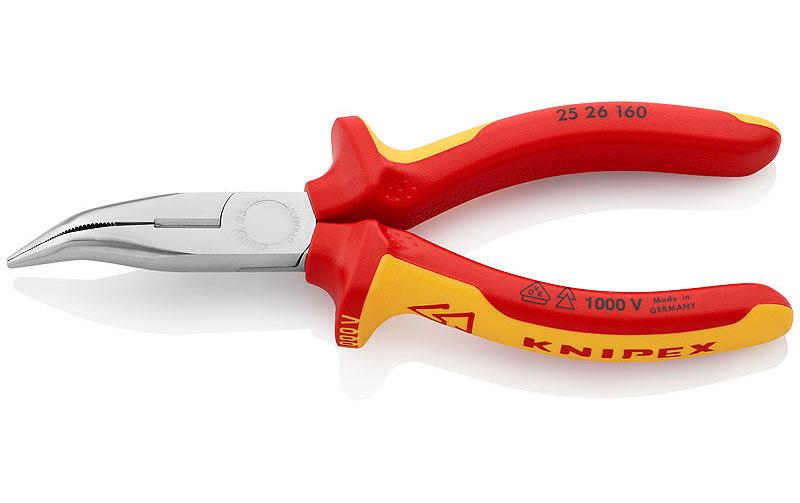 Knipex Pince à becs demi-ronds 160mm/1000V/40° avec tranchant chromé