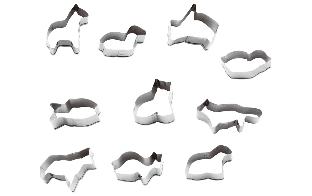 Paderno Kits d’emporte-pièces 2 cm x 10 cm 10 pièces, Animal