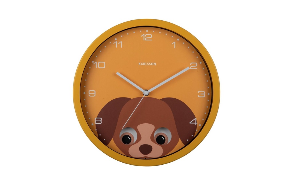 KARLSSON Horloge murale Chien Ø 30.8 cm, Jaune