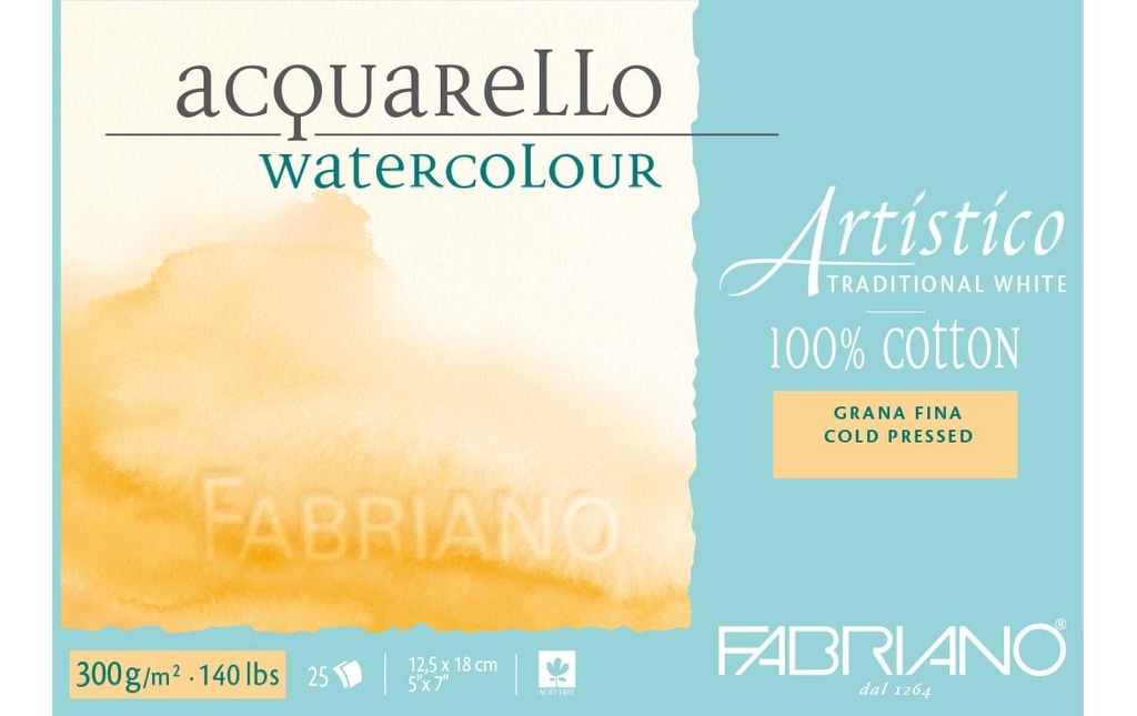 Fabriano Bloc aquarelle Artistico Trad.White 12.5 x 18 cm