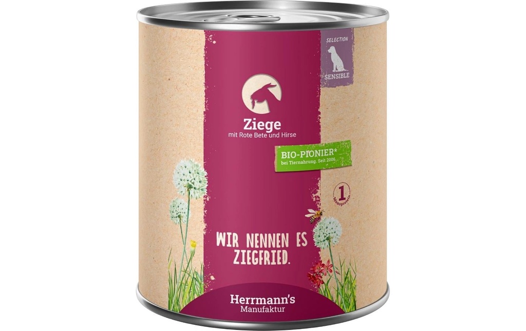 Herrmann's Alimentation humide Chèvre avec betteraves rouges et millet 800 g