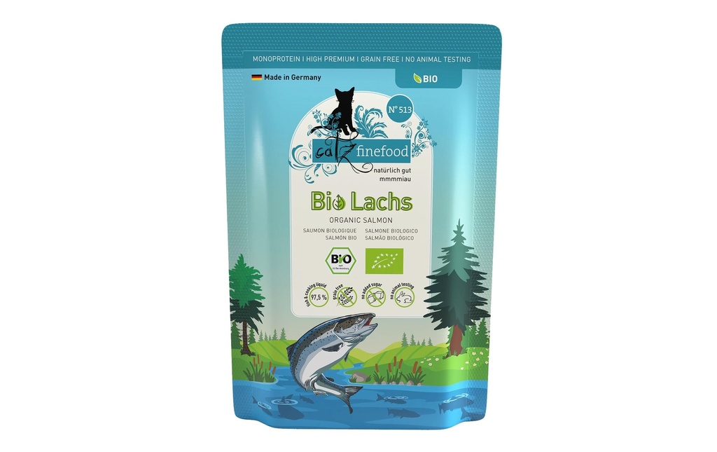 catz finefood Alimentation humide Bio No.513 Saumon, 85 g