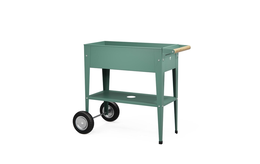 Herstera Jardinière surélevée Urban Garden Trolley, 75 x 35 x 80 cm, Oak Green