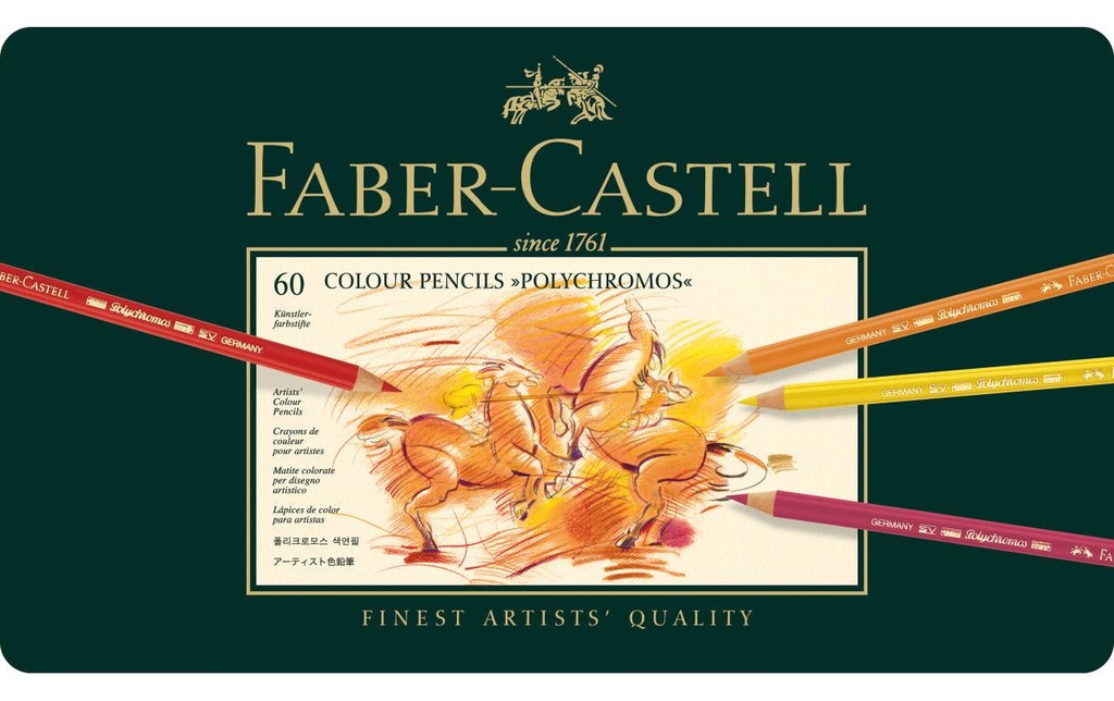 Faber-Castell Crayons de couleur Polychromos Étui métallique de 60