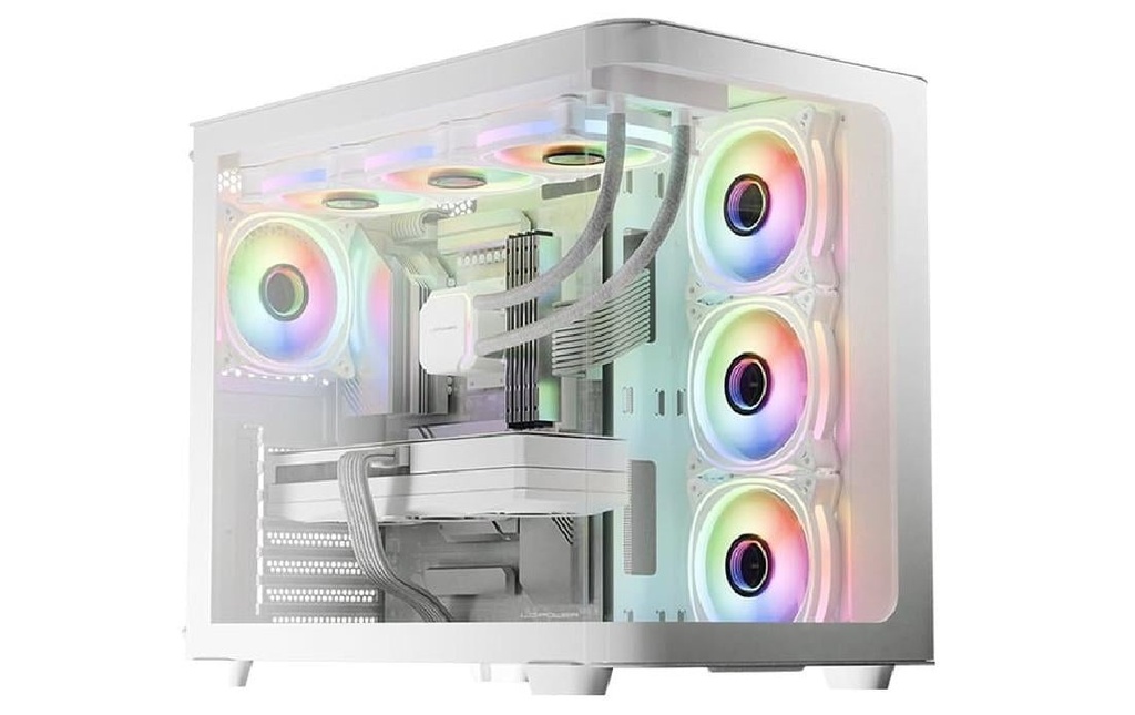 LC-Power Boîtier d’ordinateur 8001W Pro-Storm Light (LC-8001W-ON) Blanc