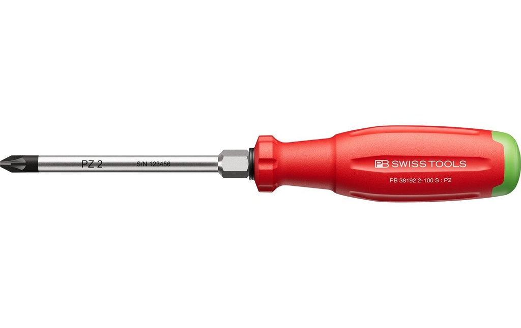 PB Swiss Tools Tournevis SwissGrip Evo PZ 2 100 mm rouge