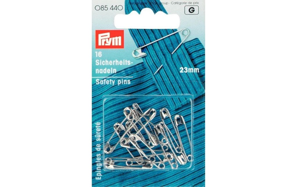 Prym Epingle de sûreté Argent, n° 2/0, 23 mm