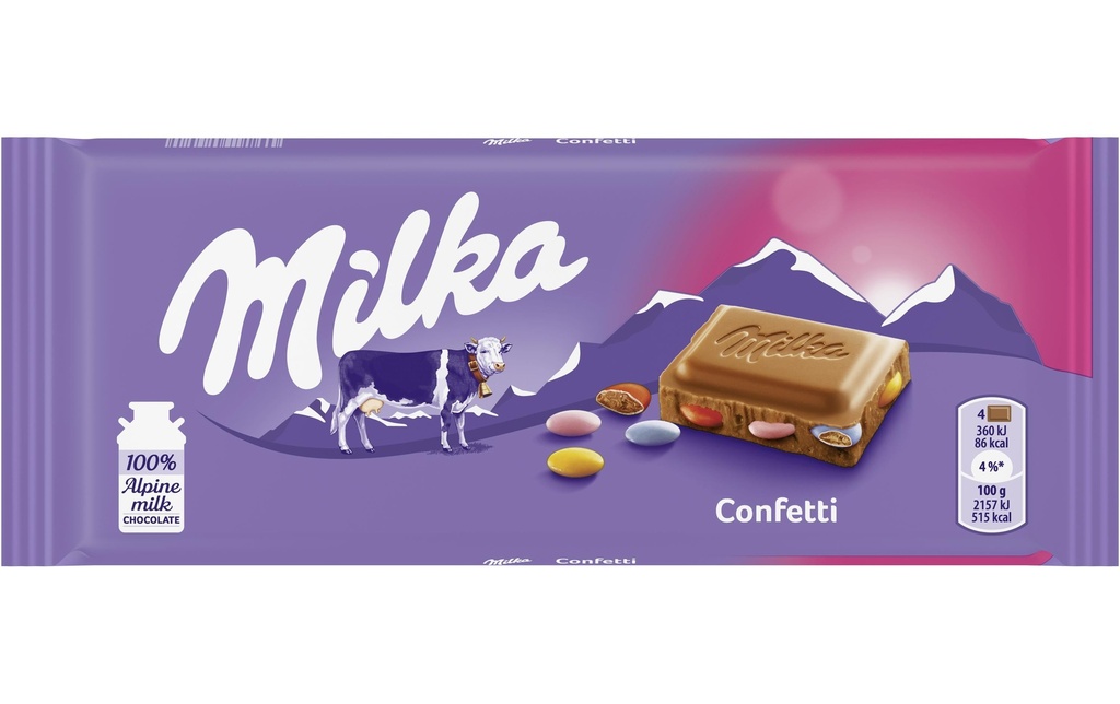 Milka Tablette de chocolat Confetti 100 g