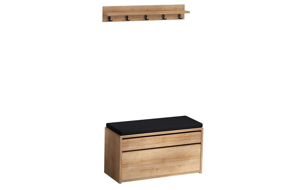 Woody Fashion Portemanteau Boby Set de 2 pièces, Nature