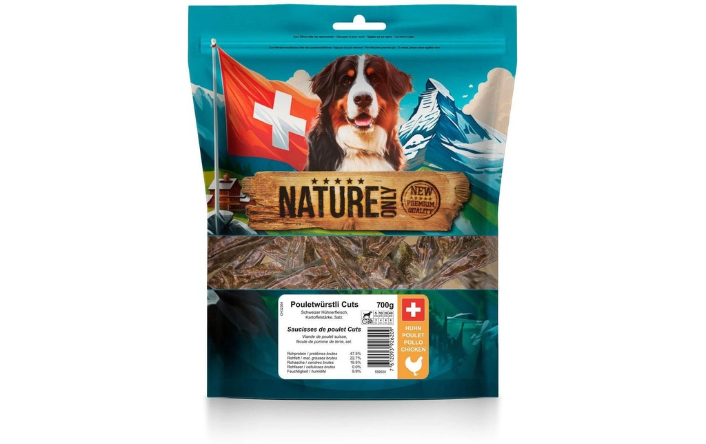 NATUREonly Produit à mâcher  Cuts de saucisses de poulet 700 g