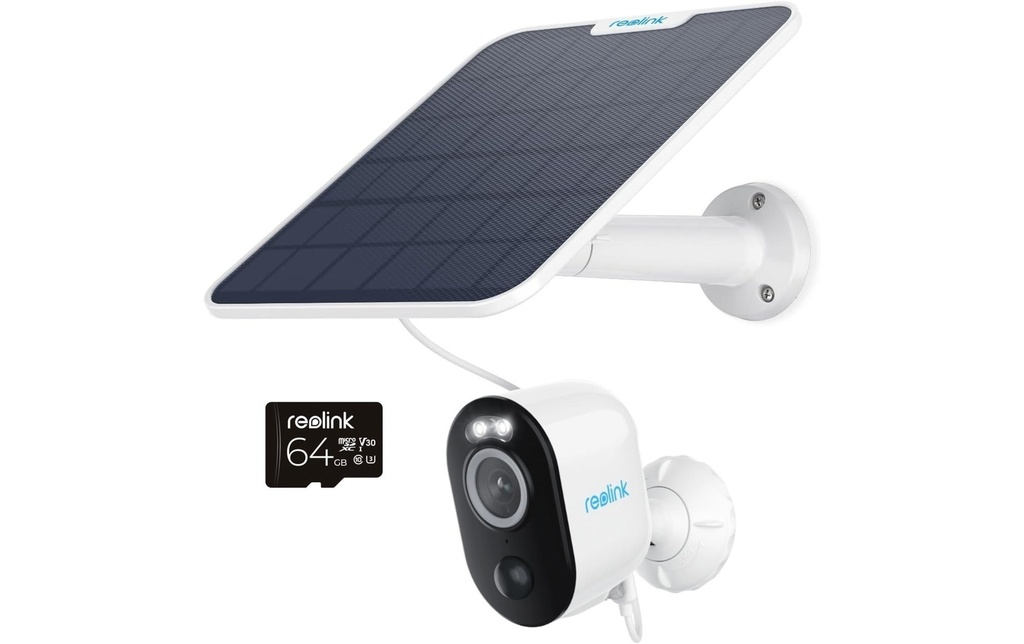 Reolink Caméra réseau Argus B330 avec panneau solaire + Micro-SD 64 Go