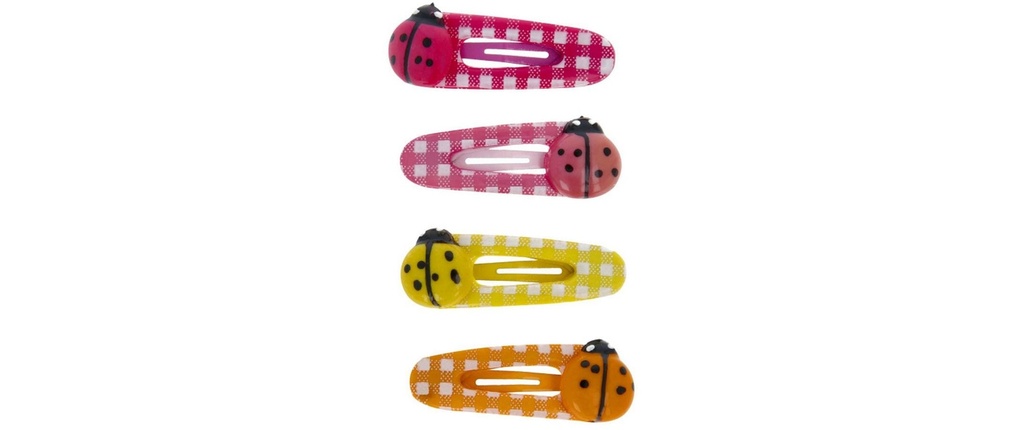 Parsa Beauty Pince à cheveux Beauté avec des coccinelles 4 pièces