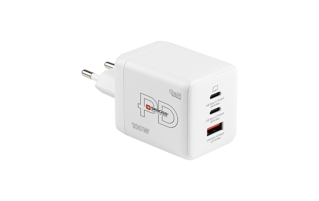 SKROSS Chargeur mural USB Power Charger 100W GaN EU
