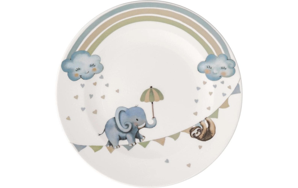 Villeroy & Boch Assiette pour enfant Walk Elephant 6 pièces, bleu clair