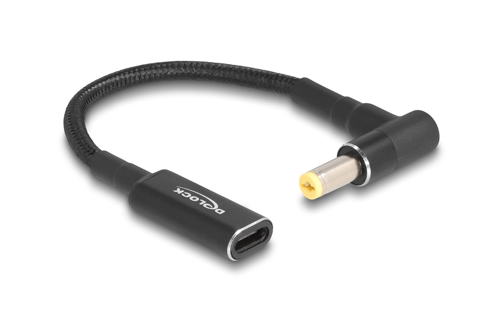 Delock Câble de chargement USB-C à Acer 5.5 x 1.7 mm angulé à 90°, 15 cm
