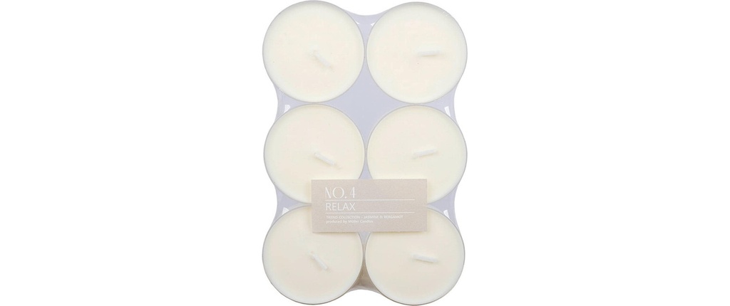 müller Kerzen Bougie chauffe-plat Relax 6 pièces
