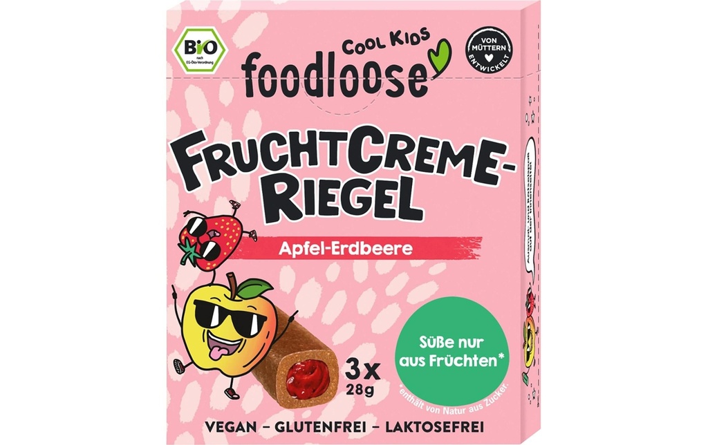 foodloose Barre de crème de fruits pomme-fraise 3 x 28 g
