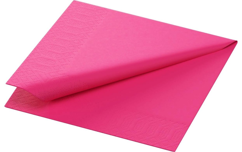Duni Serviettes en papier Tissue 24 cm x 24 cm, 250 Pièce/s, Fuchsia