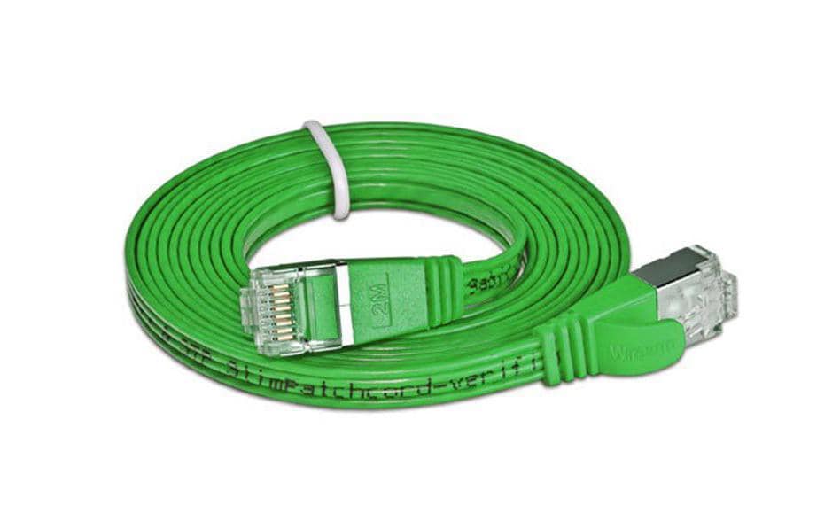 SLIM Câble patch slim RJ-45 - RJ-45, Cat 6, STP, 7.5 m, Vert