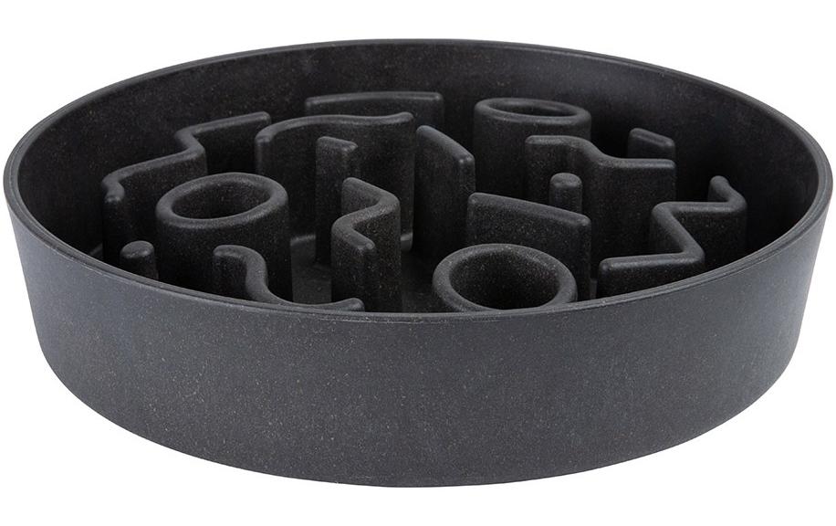 District 70 Bol en bambou Bamboo Dog Slow Feeder Ø 28 cm, gris foncé