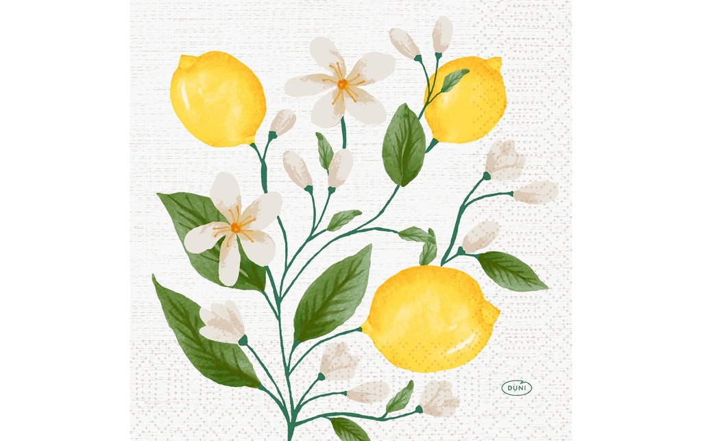 Duni Serviettes en papier Lemon Fiesta 33 cm x 33 cm, 250 Pièce/s