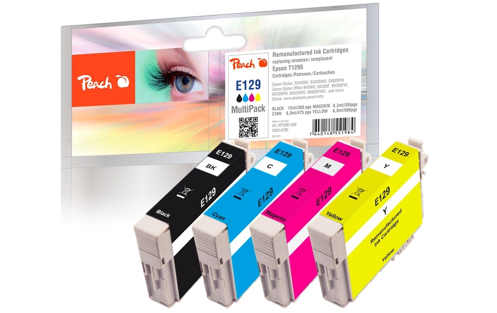 Peach Encre Epson SX420W Multi-Pack T1295 BK, C, M, Y
