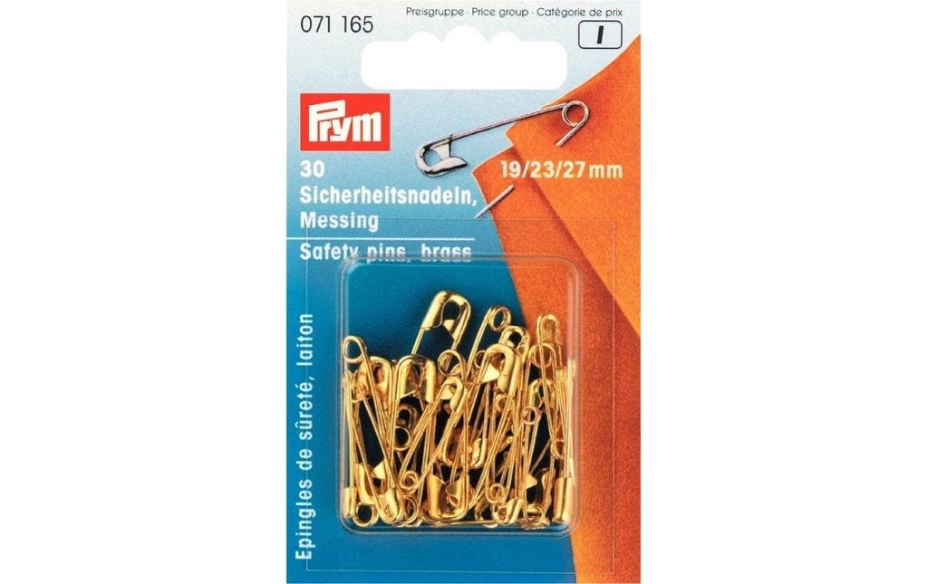 Prym Epingle de sûreté Or, 19/23/27 mm