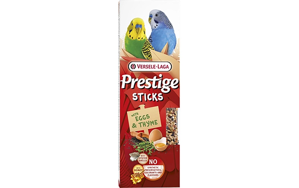 Versele Laga Nourriture pour oiseaux d'ornement Prestige Sticks œuf et thym 60g, 2 pièces