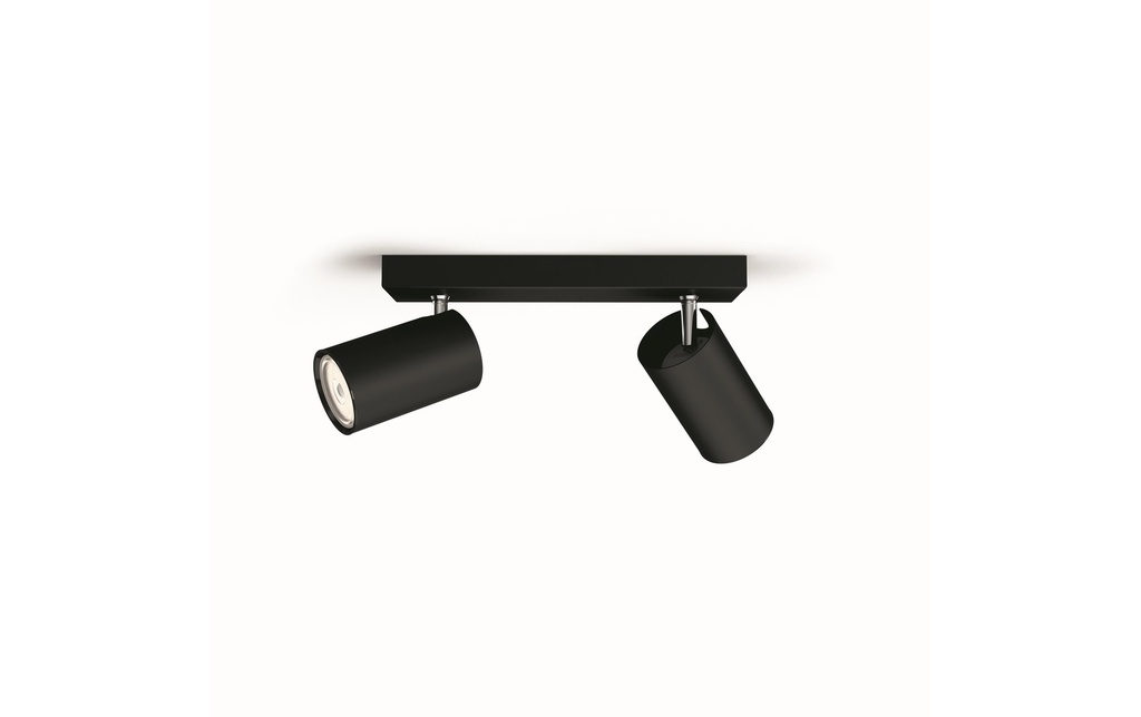 Philips Spot encastré Kosipo, 2 x GU10, 5.5 W, noir