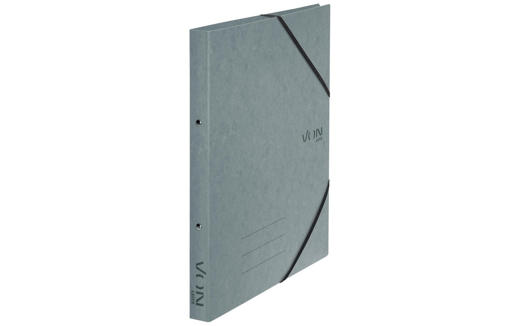 VON Classeur à anneaux Carton avec bandes d'angle élastiques, 2.5 cm, Gris