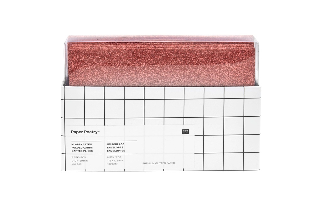 Rico Design Set de cartes Glitter Rouge