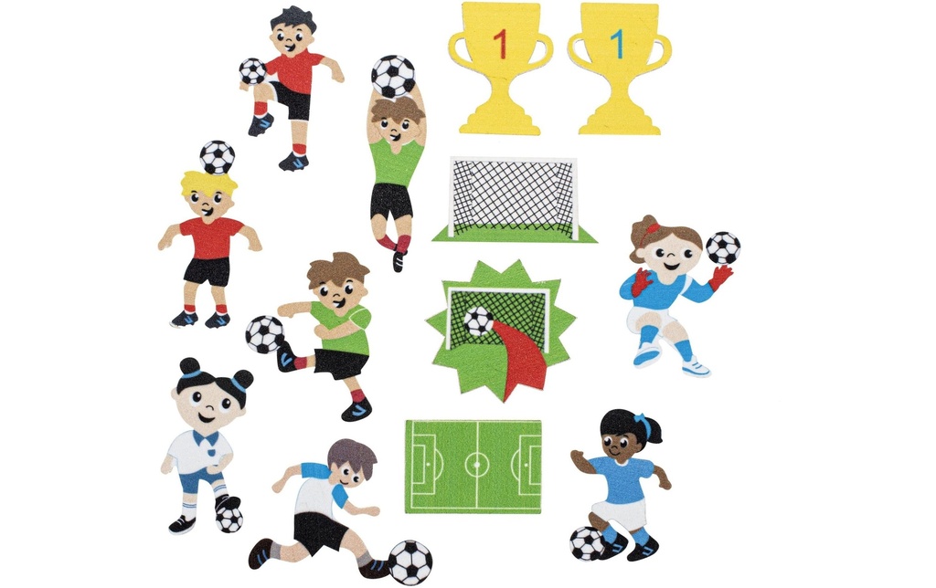 Glorex Adesivi in gomma spugna Football 29 pièces, autocollantes