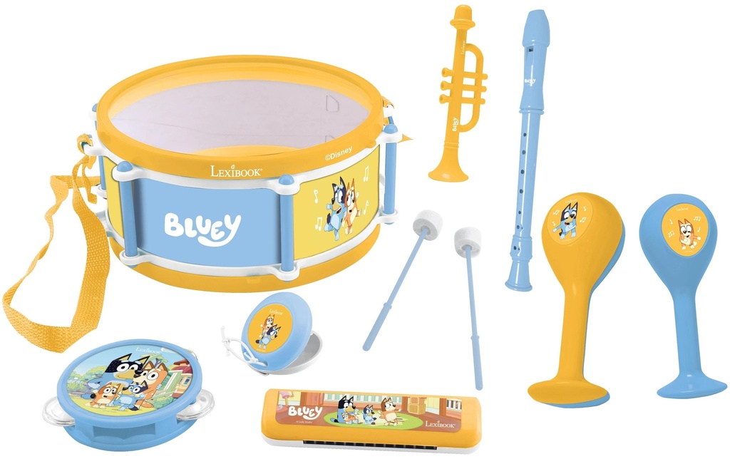 Lexibook Set de musique Bluey 7 pièces Bleu Jaune