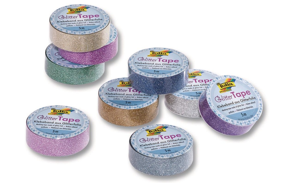 Folia Bande adhésive à paillettes Doré, 15 mm x 5 m