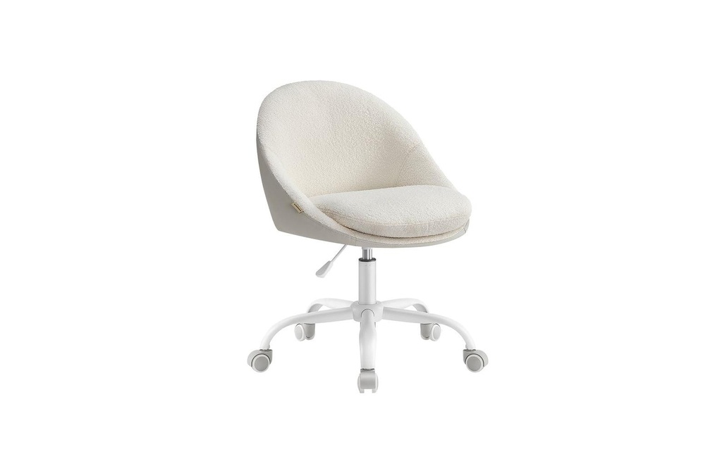 Songmics Chaise de bureau avec piétement en croix, capuccino