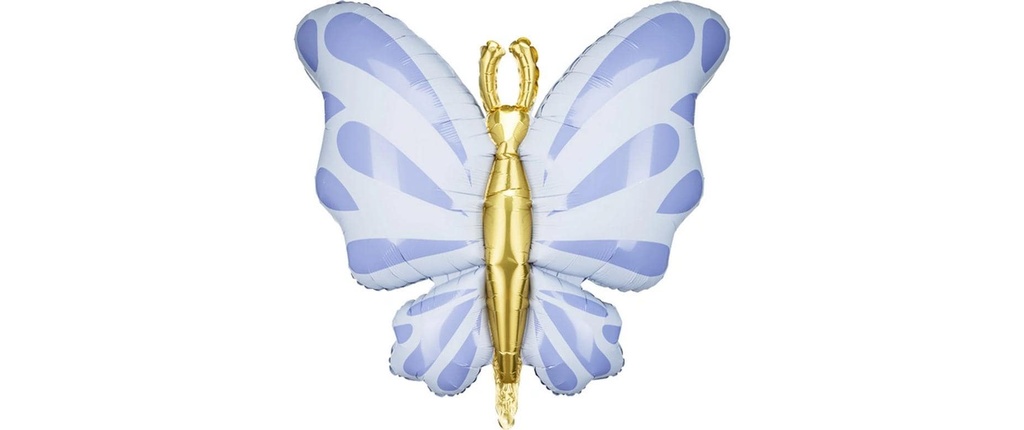 Partydeco Ballon en aluminium Papillon bleu, 69 x 69 cm