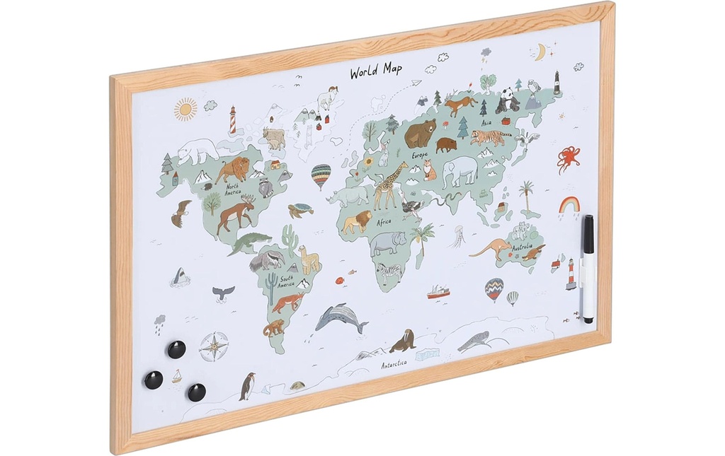 Zeller Present Memobord magnétique carte du monde
