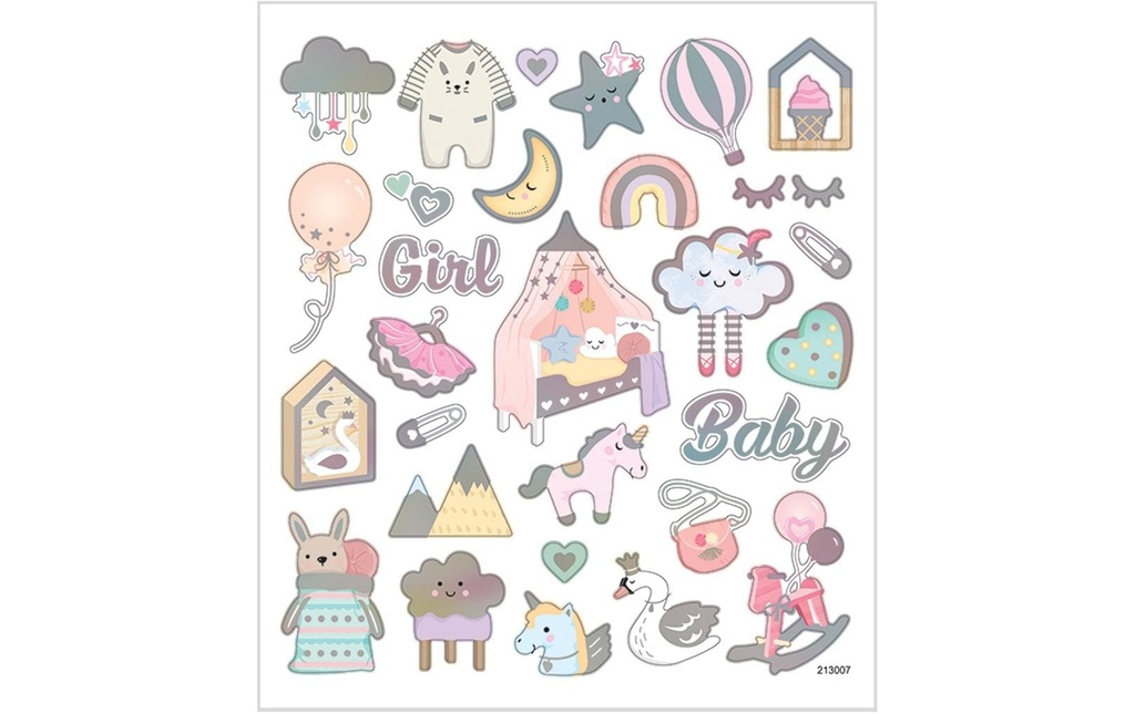 Creativ Company Autocollant à motif Baby Girl 1 feuille