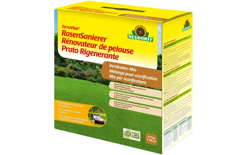 Neudorff Semence de gazon TerraVital assainisseur de gazon, 4.5 kg