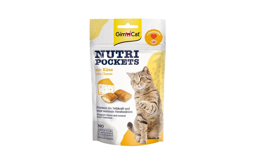Gimpet Collation pour chat Nutri Pockets fromage &amp; taurine, 60g