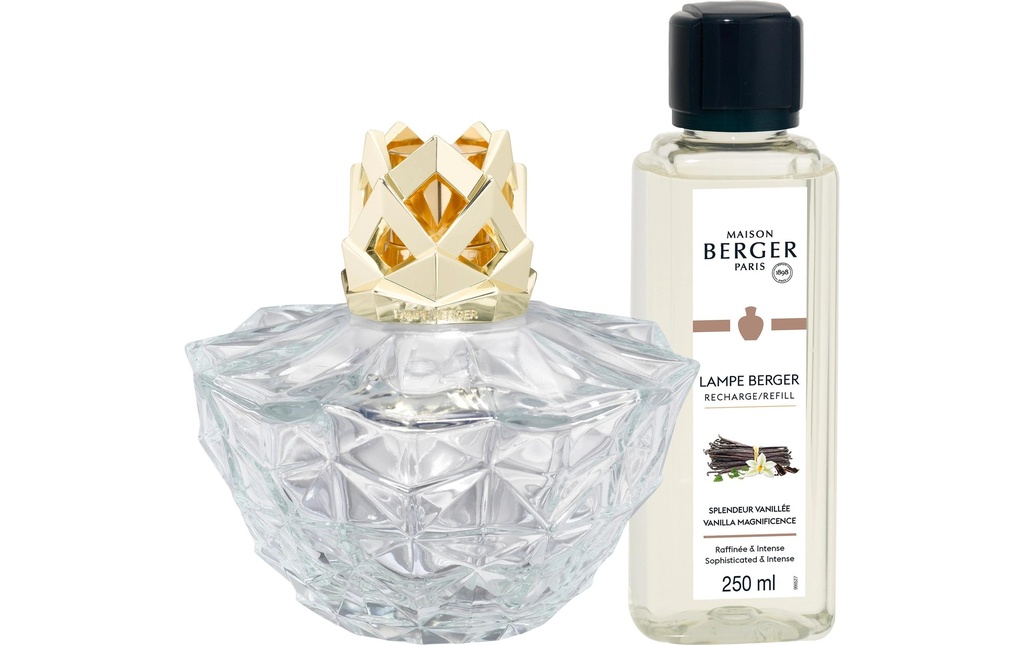 Maison Berger Lampe aromatique Set Splendeur Vanillée 250 ml, Transparent